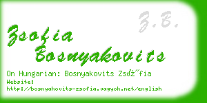 zsofia bosnyakovits business card